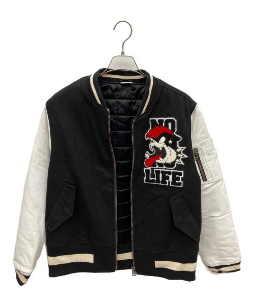 MOBSTYLES（モブスタイル）MOBSTYLES (モブスタイル) スタジャン ブラック×ホワイト サイズ:Mの古着・服飾アイテム