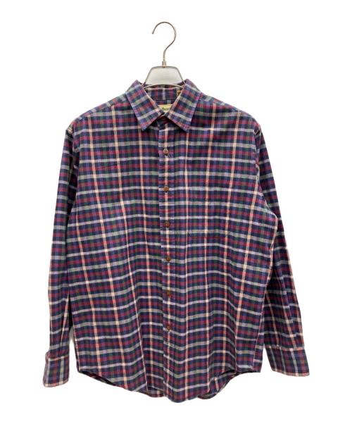 L.L.Bean（エルエルビーン）L.L.Bean (エルエルビーン) 長袖シャツ レッド×ネイビー サイズ:Mの古着・服飾アイテム