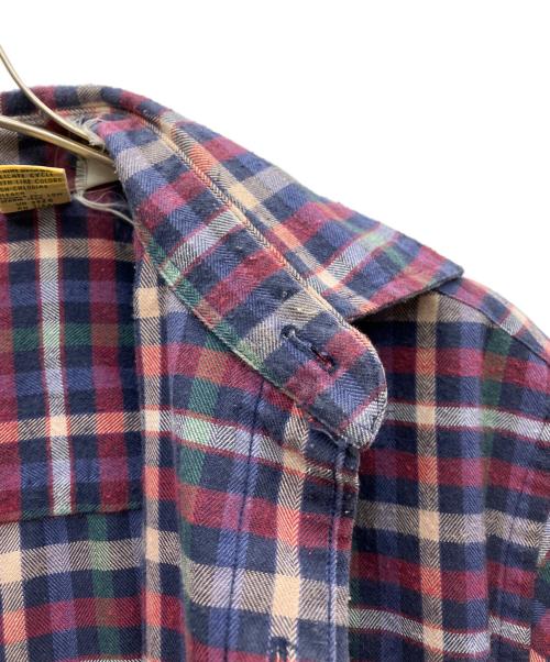 L.L.Bean（エルエルビーン）L.L.Bean (エルエルビーン) 長袖シャツ レッド×ネイビー サイズ:Mの古着・服飾アイテム