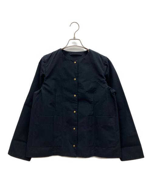 Traditional Weatherwear（トラディショナルウェザーウェア）Traditional Weatherwear (トラディショナルウェザーウェア) ノーカラージャケット ネイビー サイズ:36の古着・服飾アイテム