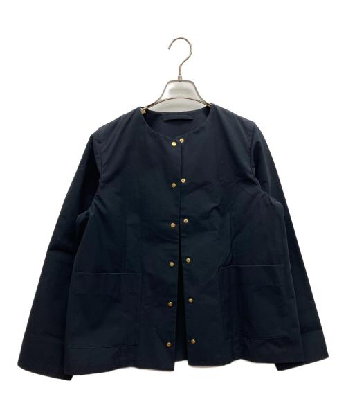 Traditional Weatherwear（トラディショナルウェザーウェア）Traditional Weatherwear (トラディショナルウェザーウェア) ノーカラージャケット ネイビー サイズ:36の古着・服飾アイテム