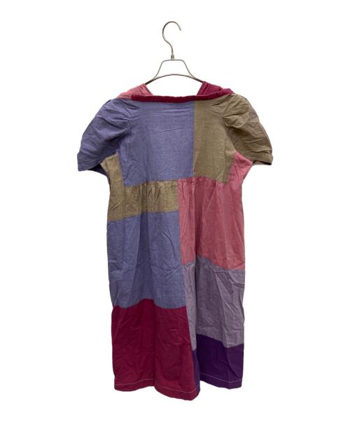 tricot COMME des GARCONS（トリココムデギャルソン）tricot COMME des GARCONS (トリココムデギャルソン) バックギャザー刺繍カットオフワンピース パープル サイズ:Mの古着・服飾アイテム