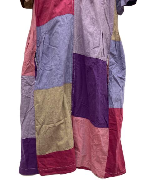 tricot COMME des GARCONS（トリココムデギャルソン）tricot COMME des GARCONS (トリココムデギャルソン) バックギャザー刺繍カットオフワンピース パープル サイズ:Mの古着・服飾アイテム