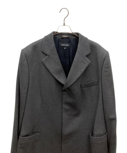 VERSACE CLASSIC（ヴェルサーチクラシック）VERSACE CLASSIC (ヴェルサーチクラシック) 比翼ロングコート グレー サイズ:56の古着・服飾アイテム