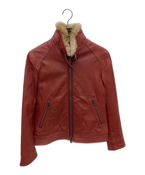 BURBERRY BLACK LABEL（バーバリーブラックレーベル）BURBERRY BLACK LABEL (バーバリーブラックレーベル) レザージャケット レッド サイズ:Mの古着・服飾アイテム