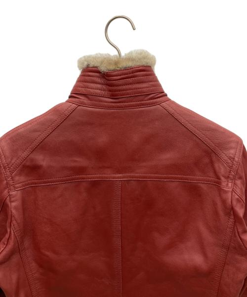 BURBERRY BLACK LABEL（バーバリーブラックレーベル）BURBERRY BLACK LABEL (バーバリーブラックレーベル) レザージャケット レッド サイズ:Mの古着・服飾アイテム
