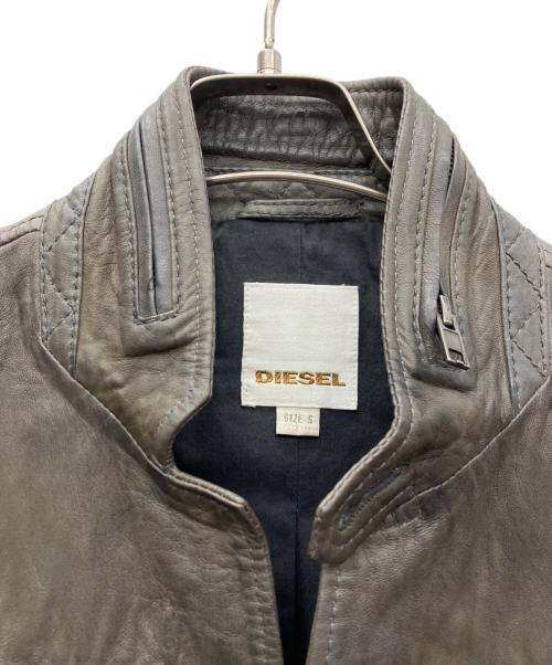 DIESEL（ディーゼル）DIESEL (ディーゼル) ラムレザージャケット グレー サイズ:Sの古着・服飾アイテム