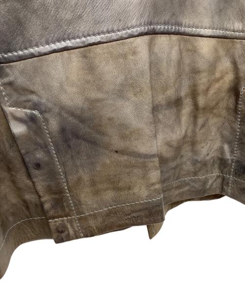 DIESEL（ディーゼル）DIESEL (ディーゼル) ラムレザージャケット グレー サイズ:Sの古着・服飾アイテム