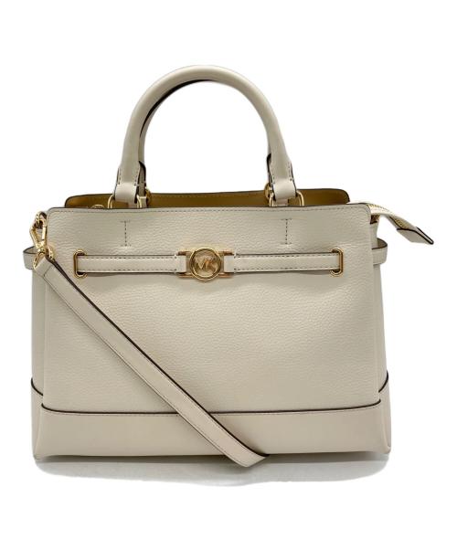 MICHAEL KORS（マイケル・コース）MICHAEL KORS (マイケル・コース) REED センタージップ ベルテッド サッチェル スモール ホワイトの古着・服飾アイテム