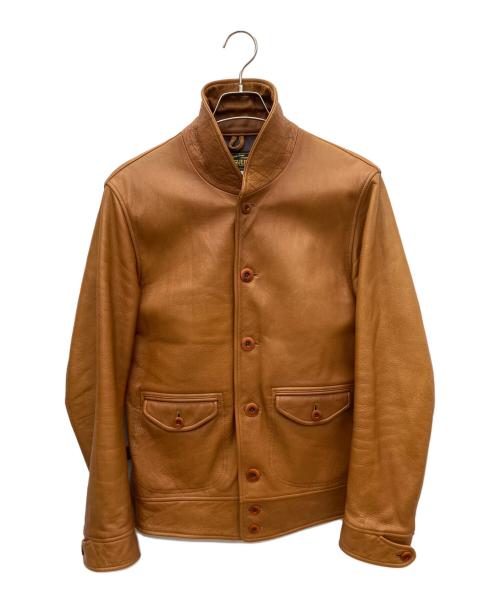 ORGUEIL（オルゲイユ）ORGUEIL (オルゲイユ) カウレザージャケット ブラウン サイズ:SIZE 40の古着・服飾アイテム