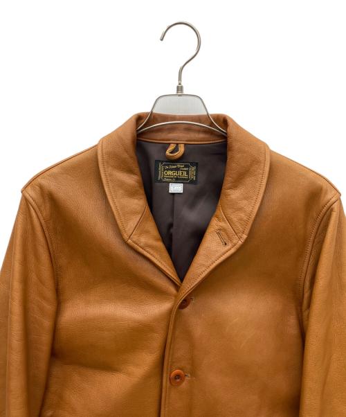 ORGUEIL（オルゲイユ）ORGUEIL (オルゲイユ) カウレザージャケット ブラウン サイズ:SIZE 40の古着・服飾アイテム