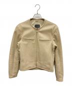 KADOYAカドヤ）の古着「パンチングレザージャケット」｜ベージュ