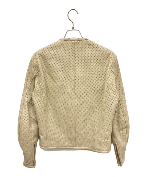 KADOYA（カドヤ）KADOYA (カドヤ) パンチングレザージャケット ベージュ サイズ:SIZE Lの古着・服飾アイテム