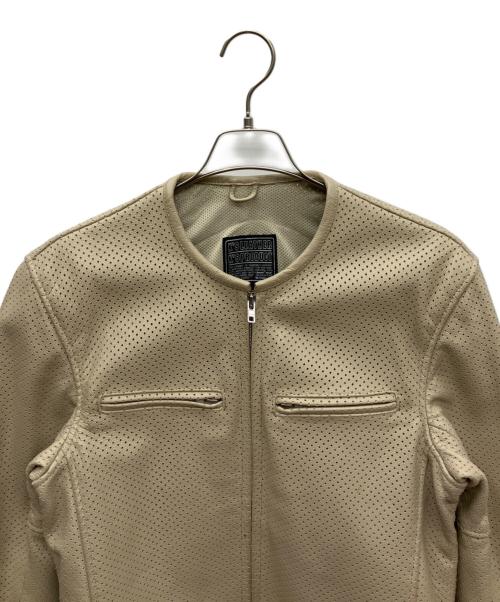 KADOYA（カドヤ）KADOYA (カドヤ) パンチングレザージャケット ベージュ サイズ:SIZE Lの古着・服飾アイテム