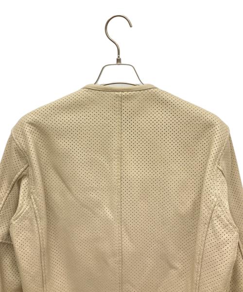 KADOYA（カドヤ）KADOYA (カドヤ) パンチングレザージャケット ベージュ サイズ:SIZE Lの古着・服飾アイテム