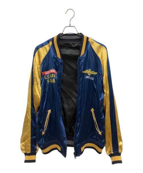 AVIREX（アヴィレックス）AVIREX (アヴィレックス) スカジャン ネイビー×イエロー サイズ:XLの古着・服飾アイテム