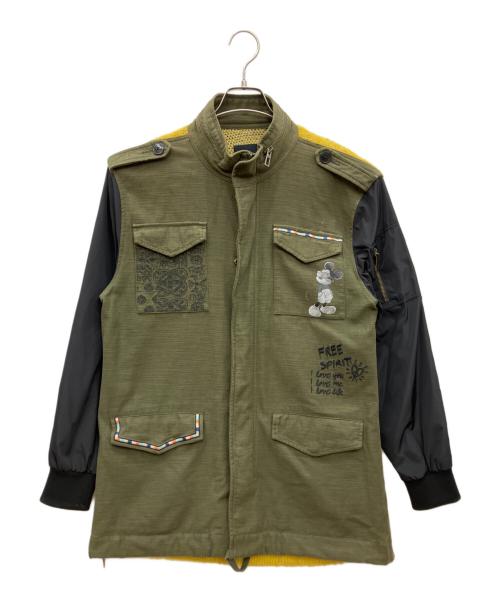 Desigual（デシグアル）Desigual (デシグアル) DISNEY (ディズニー) モッズジャケット ブラック×オリーブ サイズ:Lの古着・服飾アイテム