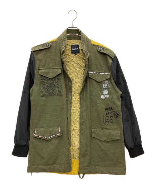 Desigual（デシグアル）Desigual (デシグアル) DISNEY (ディズニー) モッズジャケット ブラック×オリーブ サイズ:Lの古着・服飾アイテム