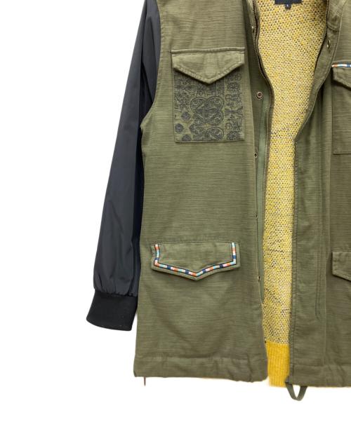 Desigual（デシグアル）Desigual (デシグアル) DISNEY (ディズニー) モッズジャケット ブラック×オリーブ サイズ:Lの古着・服飾アイテム