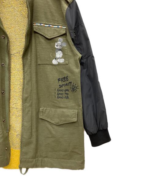 Desigual（デシグアル）Desigual (デシグアル) DISNEY (ディズニー) モッズジャケット ブラック×オリーブ サイズ:Lの古着・服飾アイテム