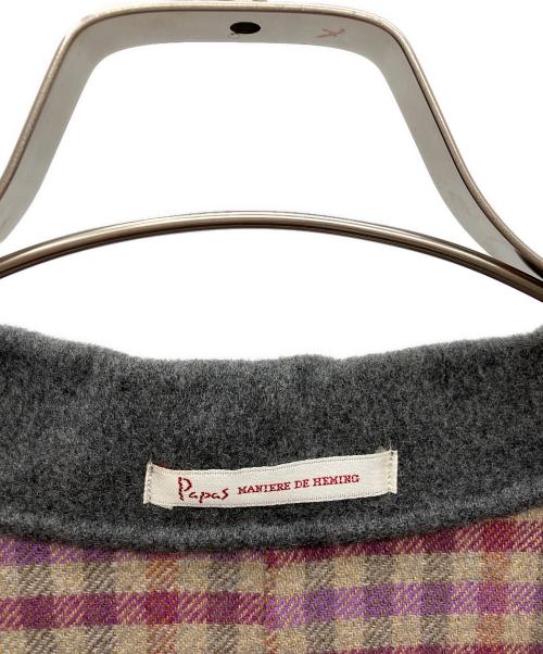 PAPAS（パパス）PAPAS (パパス) カシミヤコート グレー サイズ:SIZE Lの古着・服飾アイテム