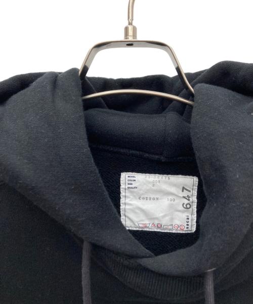 sacai（サカイ）sacai (サカイ) プルオーバーパーカー ブラック サイズ:2の古着・服飾アイテム