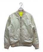 DIESELディーゼル）の古着「リバーシブルダメージ加工MA-1ジャケット」｜ホワイト×イエロー