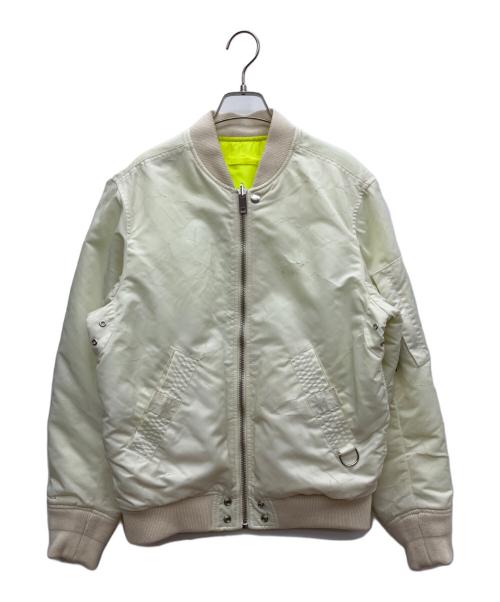 DIESEL（ディーゼル）DIESEL (ディーゼル) リバーシブルダメージ加工MA-1ジャケット ホワイト×イエロー サイズ:XSの古着・服飾アイテム