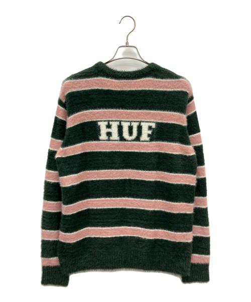PLAY BOY（プレイボーイ）PLAY BOY (プレイボーイ) HUF (ハフ) セーター ピンク×グリーン サイズ:SIZE Mの古着・服飾アイテム