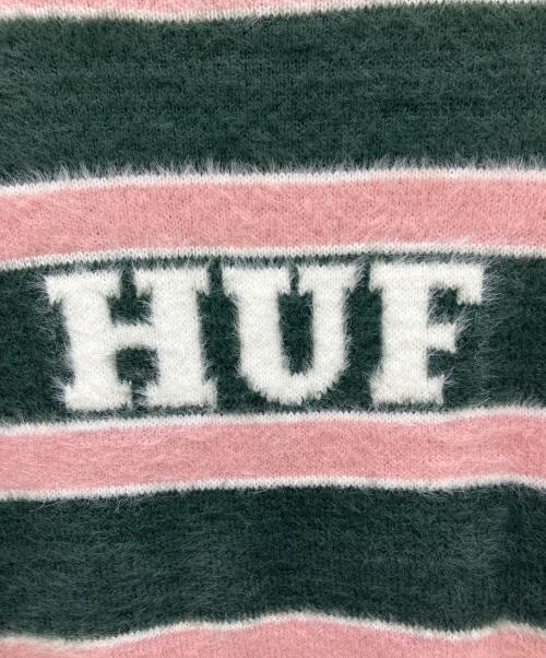 PLAY BOY（プレイボーイ）PLAY BOY (プレイボーイ) HUF (ハフ) セーター ピンク×グリーン サイズ:SIZE Mの古着・服飾アイテム