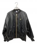 adidasアディダス）の古着「フェイクレザーブルゾン」｜ブラック