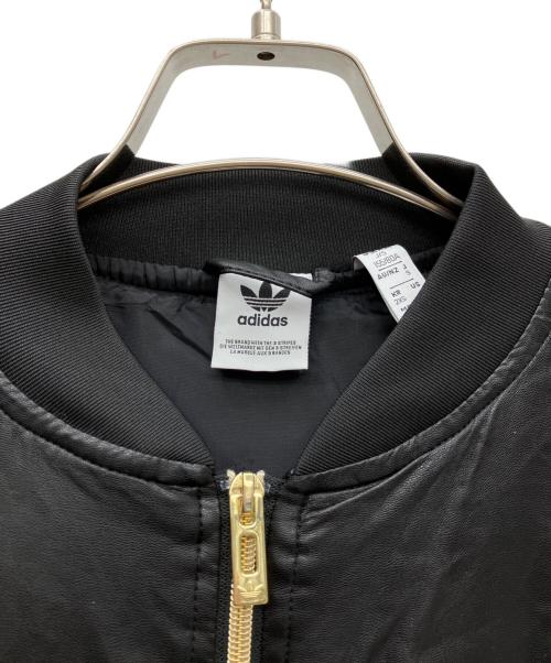 adidas（アディダス）adidas (アディダス) フェイクレザーブルゾン ブラック サイズ:Sの古着・服飾アイテム