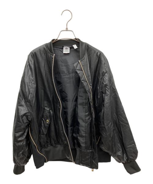 adidas（アディダス）adidas (アディダス) フェイクレザーブルゾン ブラック サイズ:Sの古着・服飾アイテム