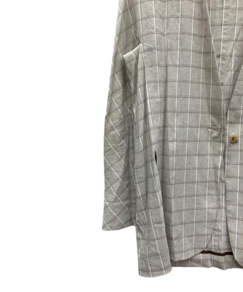 BALLSEY（ボールジィ）BALLSEY (ボールジィ) ハイブリッドストレッチ ベルテッドノーカラージャケット ベージュ サイズ:36の古着・服飾アイテム