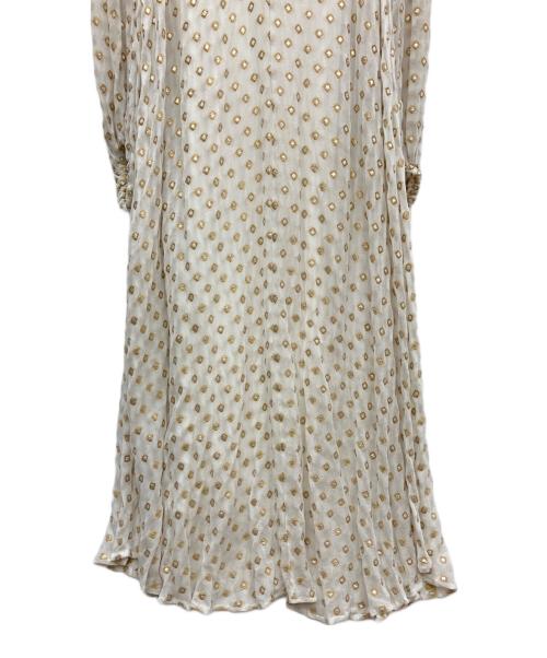 ne quittez pas（ヌキテパ）ne quittez pas (ヌキテパ) ラメジャガードワンピース ベージュ サイズ:FREEの古着・服飾アイテム