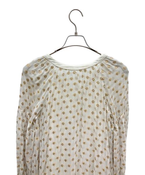 ne quittez pas（ヌキテパ）ne quittez pas (ヌキテパ) ラメジャガードワンピース ベージュ サイズ:FREEの古着・服飾アイテム