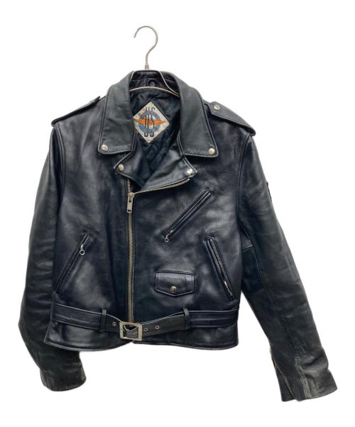 US GENUINE WEAR（ユーエス ジェニュイン ウェア）US GENUINE WEAR (ユーエス ジェニュイン ウェア) レザーライダースジャケット ブラック サイズ:42の古着・服飾アイテム