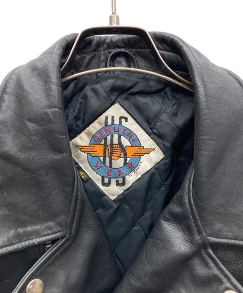 US GENUINE WEAR（ユーエス ジェニュイン ウェア）US GENUINE WEAR (ユーエス ジェニュイン ウェア) レザーライダースジャケット ブラック サイズ:42の古着・服飾アイテム