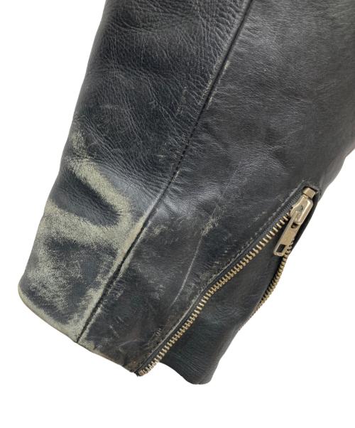 US GENUINE WEAR（ユーエス ジェニュイン ウェア）US GENUINE WEAR (ユーエス ジェニュイン ウェア) レザーライダースジャケット ブラック サイズ:42の古着・服飾アイテム
