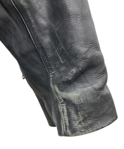 US GENUINE WEAR（ユーエス ジェニュイン ウェア）US GENUINE WEAR (ユーエス ジェニュイン ウェア) レザーライダースジャケット ブラック サイズ:42の古着・服飾アイテム