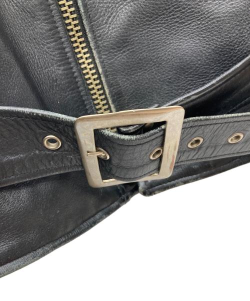 US GENUINE WEAR（ユーエス ジェニュイン ウェア）US GENUINE WEAR (ユーエス ジェニュイン ウェア) レザーライダースジャケット ブラック サイズ:42の古着・服飾アイテム