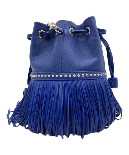 J&M DAVIDSON（ジェイ＆エム デヴィッドソン）J&M DAVIDSON (ジェイ＆エム デヴィッドソン) フリンジカーニバルバッグ ブルーの古着・服飾アイテム