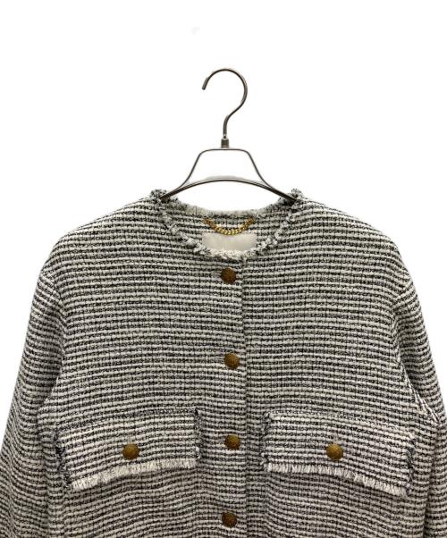 LESSAGE（レサージュ）LESSAGE (レサージュ) ツイードジャケット ブラック×ホワイト サイズ:Freeの古着・服飾アイテム