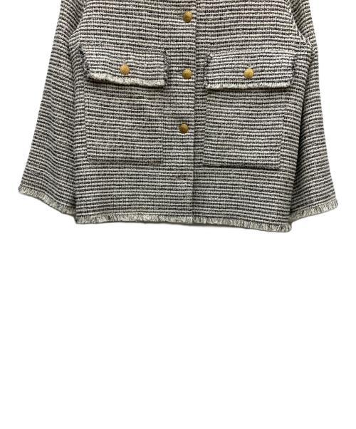 LESSAGE（レサージュ）LESSAGE (レサージュ) ツイードジャケット ブラック×ホワイト サイズ:Freeの古着・服飾アイテム