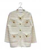 Whim Gazetteウィムガゼット）の古着「ツイードニットジャケット」｜ホワイト