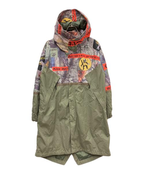 AVIREX（アヴィレックス）AVIREX (アヴィレックス) CON PASTE CUSTOM PHOTO PARKA カーキ サイズ:Lの古着・服飾アイテム
