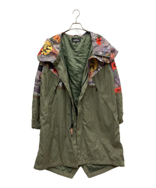 AVIREX（アヴィレックス）AVIREX (アヴィレックス) CON PASTE CUSTOM PHOTO PARKA カーキ サイズ:Lの古着・服飾アイテム