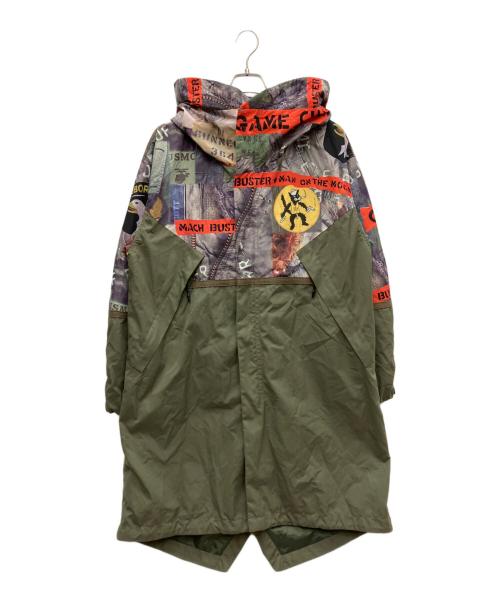 AVIREX（アヴィレックス）AVIREX (アヴィレックス) CON PASTE CUSTOM PHOTO PARKA カーキ サイズ:Lの古着・服飾アイテム