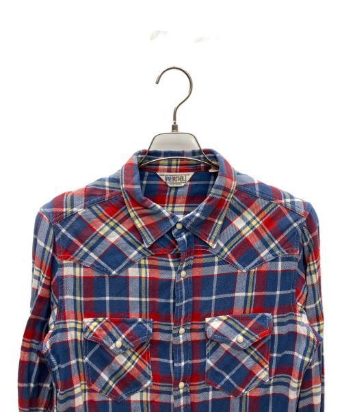 FIVE BROTHER（ファイブブラザー）FIVE BROTHER (ファイブブラザー) 80'sネルシャツ ブルー×レッド サイズ:Mの古着・服飾アイテム