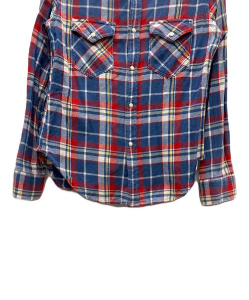 FIVE BROTHER（ファイブブラザー）FIVE BROTHER (ファイブブラザー) 80'sネルシャツ ブルー×レッド サイズ:Mの古着・服飾アイテム